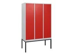 locker,HxBxD 1950x1200x500mm,3vak,vak B 400mm,cil.-slot,voetonderstel