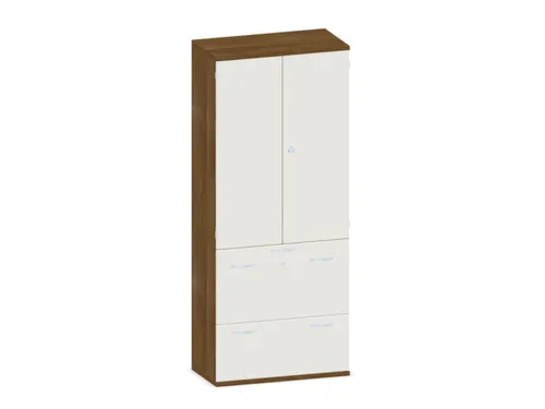 kantoorkast,HxBxD 1920x800x430mm,decor romp noten,decor front wit