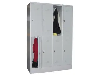 Garderobekast HxBxD 1850x1230x500mm 4x2 Vakken Klinksluiting Sokkel - 1