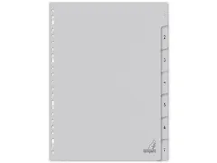 Tabblad ECO Kangaro A4 cijfers 180 grams grijs karton 23-gaats 7-delig