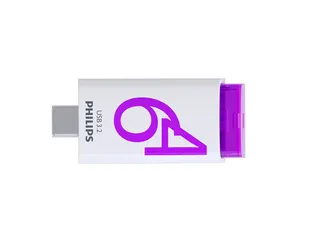USB stick 3.2 Philips Click USB-C 64GB paars - 5