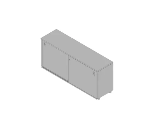 kantoor-schuifdeurkast HxBxD 730x1600x450mm hout grijs aluminium 2 OH