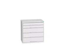 ladekast HxBxD 800x800x550mm 5laden romp RAL7035 front RAL7035