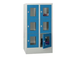 lockerkast,HxBxD 1187x600x500mm,2x3vakken,RAL7035,front RAL5012 - 2