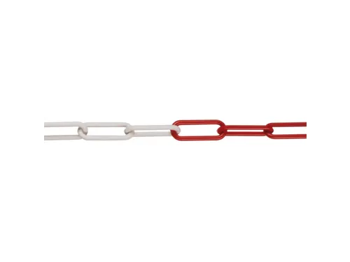 afzetketting,v. afzetpaal met ketting,Ø 6mm,L 50m,nylon,rood/wit