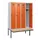 locker met bank,HxBxD 1950x1200x815mm,4vak,vak B 300mm,draaigrendel