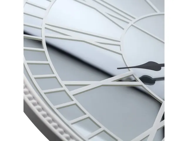Spiegelklok - 56cm - Stille wandklok - Landelijk - Wit - NeXtime - "Cl