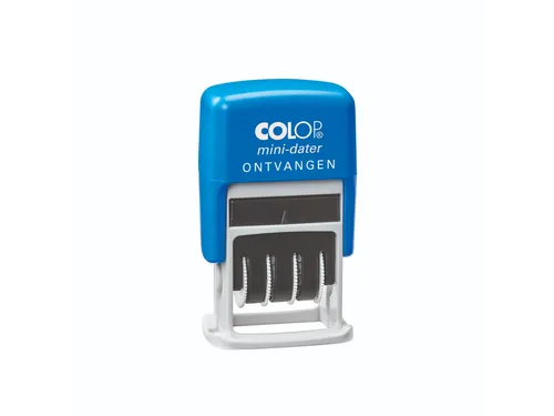 Woord-datumstempel Colop S160O ontvangen blauw rood