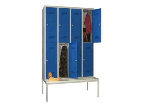 banklocker,dubbeldeks,HxBxD 2150x1200x800mm,RAL7035,front RAL5010