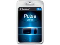 Pulse USB 2.0 stick, 16 GB, zwart/blauw