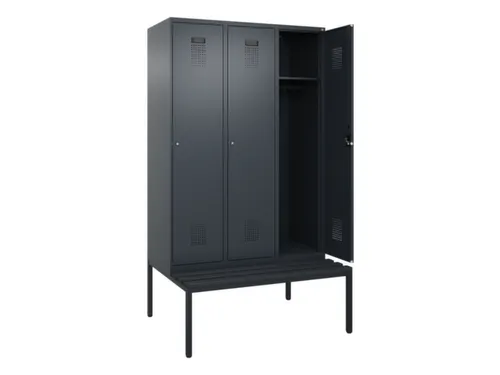 locker met bank,HxBxD 2120x1200x815mm,3vak,vak B 400mm,cilinderslot