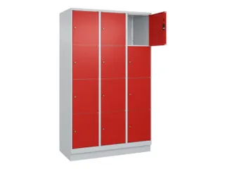lockerkast,HxBxD 1950x1200x500mm,3x4vakken,vak B 400mm,cil.-slot - 1