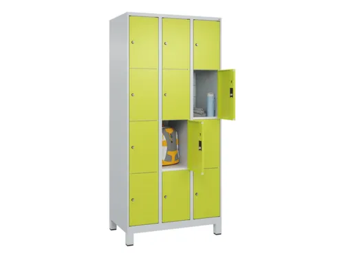 lockerkast,HxBxD 1950x900x500mm,3x4vakken,vak B 300mm,cil.-slot,voeten