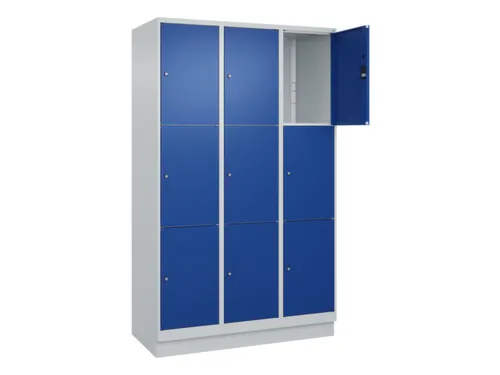 lockerkast,HxBxD 1950x1200x500mm,3x3vakken,vak B 400mm,cil.-slot