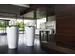 pot à plantes en forme de colonne,rond,PE,blanc de sécurité