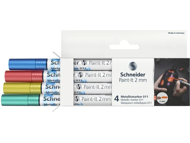 Metallic marker Schneider Paint-It 011 2mm etui 4st. (metallic blauw,