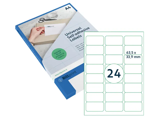 Etiquette Rillprint 63,5x33,9mm transparent mat 600 étiquettes