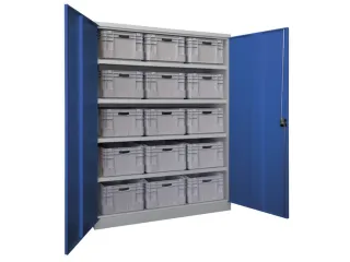 zwaarlastkast met openslaande deuren,RAL7035,front RAL6011 - 1