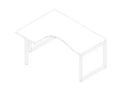 hoek-bureau,HxBxD 730x1600x1200mm,blad wit,verdieping links
