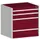 ladekast HxBxD 800x800x525mm 4laden romp RAL7035 front RAL3004