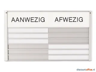 In-uit Bord 6 Namen Aluminium Aan/afwezigheidsbord Wit - 1