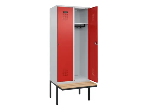 locker met bank,HxBxD 2120x800x815mm,2vak,vak B 400mm,cilinderslot