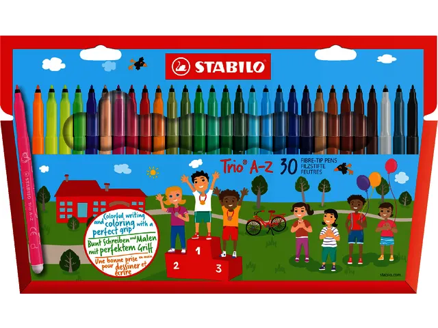 Viltstift Stabilo Trio A-Z Assorti 30Stuks