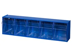 Assortimentsbak Hxbxd 165x600x135mm 5bakken Polystyreen Blauw