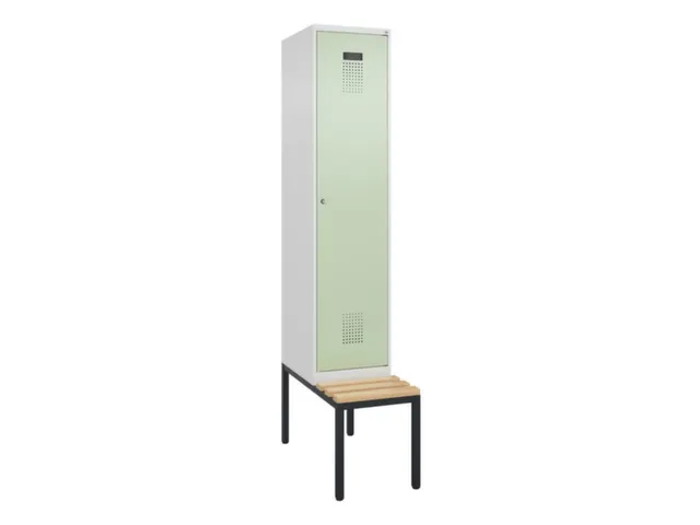 locker met bank,voor scheiding van kleding,HxBxD 2120x400x815mm,1vak