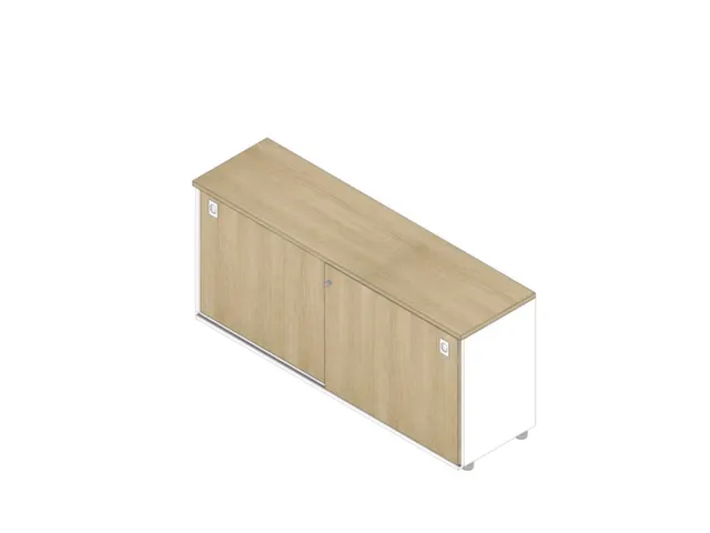 schuifdeurkast,HxBxD 730x1600x450mm,1xhouten vloer,2ordnerhoogte