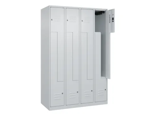Z-garderobekast,HxBxD 1850x1200x500mm,vak B 150/300mm,cil.-slot