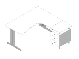 Bureauset Bureau Staand Ladeblok Rechts 730x1600x1650mm Wit - 1