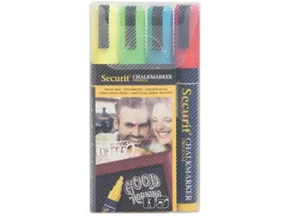 Securit Krijtmarker Medium, Etui Met 4 Stuks Assorti Kleuren - 2