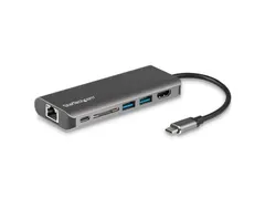 USB-C Multiport Adapterdraagbaar USB-C dock met 4K HDMI GbE en SD