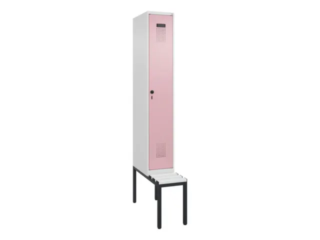 locker met bank,voor scheiding van kleding,HxBxD 2120x300x815mm,1vak
