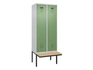 locker met bank,HxBxD 2120x800x815mm,2vak,vak B 400mm,cilinderslot - 2