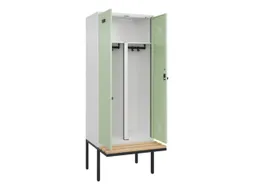 PBM-locker met bank,HxBxD 2120x800x815mm,2vak,vak B 400mm,draaigrendel