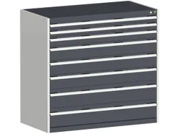 ladekast HxBxD 1200x1300x750mm 8laden romp RAL7035 front RAL7016