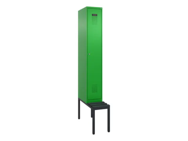 locker met bank,voor scheiding van kleding,HxBxD 2120x300x815mm,1vak