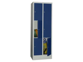 lockerkast,HxBxD 1850x600x500mm,2x3vakken,RAL7035,front RAL5010 - 2