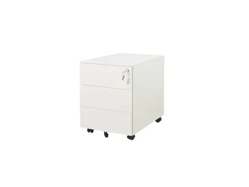 Claudius Basic N wit verrijdbaar ladeblok 3 lades 58cm diep