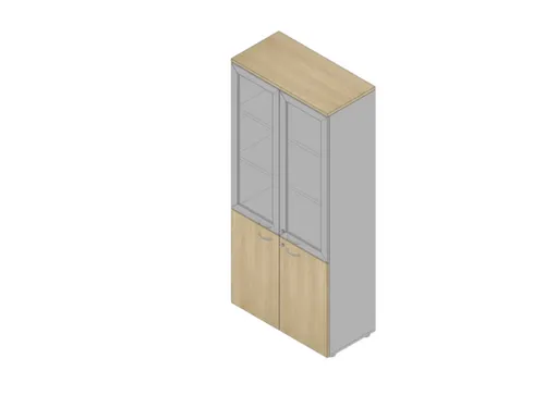 Vitrinekast 2000X900X450Mm Glazen Deuren 4Xhouten Vloer Aluminium Eike