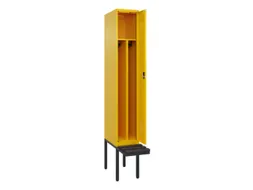 locker met bank,voor scheiding van kleding,HxBxD 2120x300x815mm,1vak