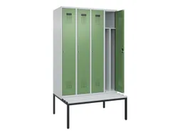 locker met bank,voor scheiding van kleding,HxBxD 2120x1200x815mm,4vak