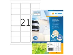 HERMA 10727 Etiketten gerecycled papier A4 63,5x38,1mm Wit 1680 stuks