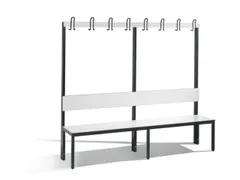 omkleedbank,HxLxD 1650x2000x407mm,HPL wit,frame staal RAL7021