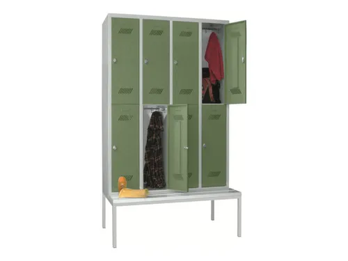 banklocker,dubbeldeks,HxBxD 2150x1200x800mm,RAL7035,front RAL6011