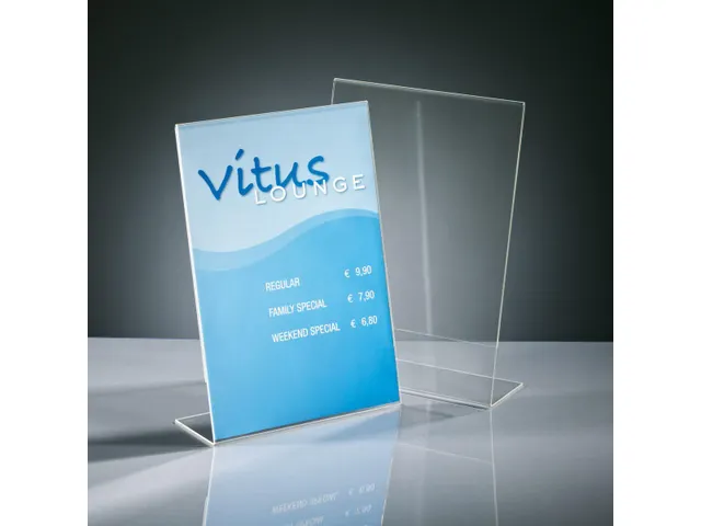 Tafelstandaard Sigel glashelder A3 schuin