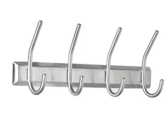 Wandgarderobe Alco zilver 4 haken incl. bevestigingsmateriaal