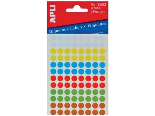 Apli Ronde Etiketten Ø8mm Assorti